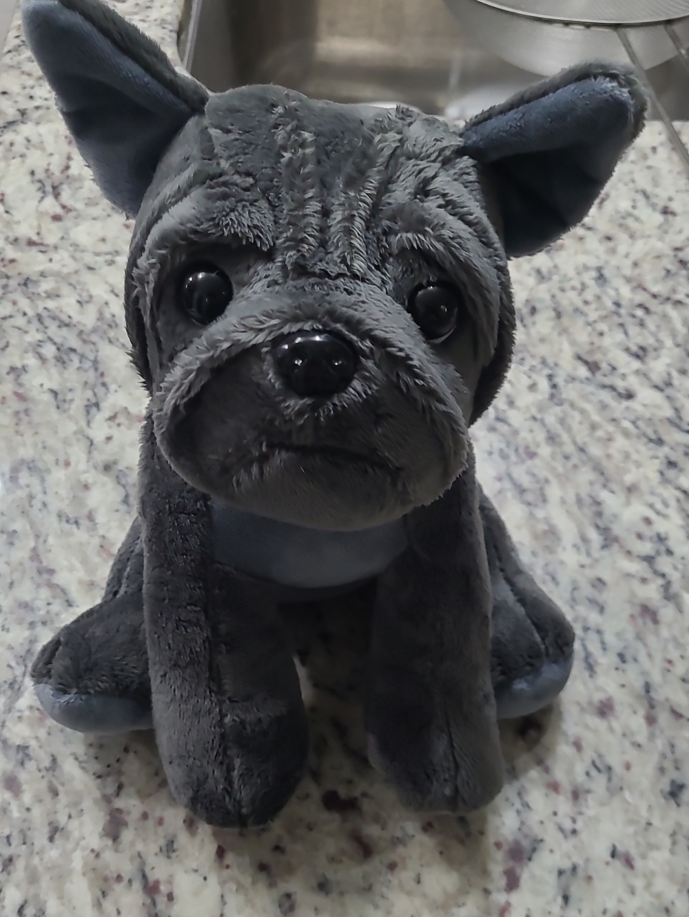 Plush Gray Dog Toy - Soft Stuffed Pet Plush
